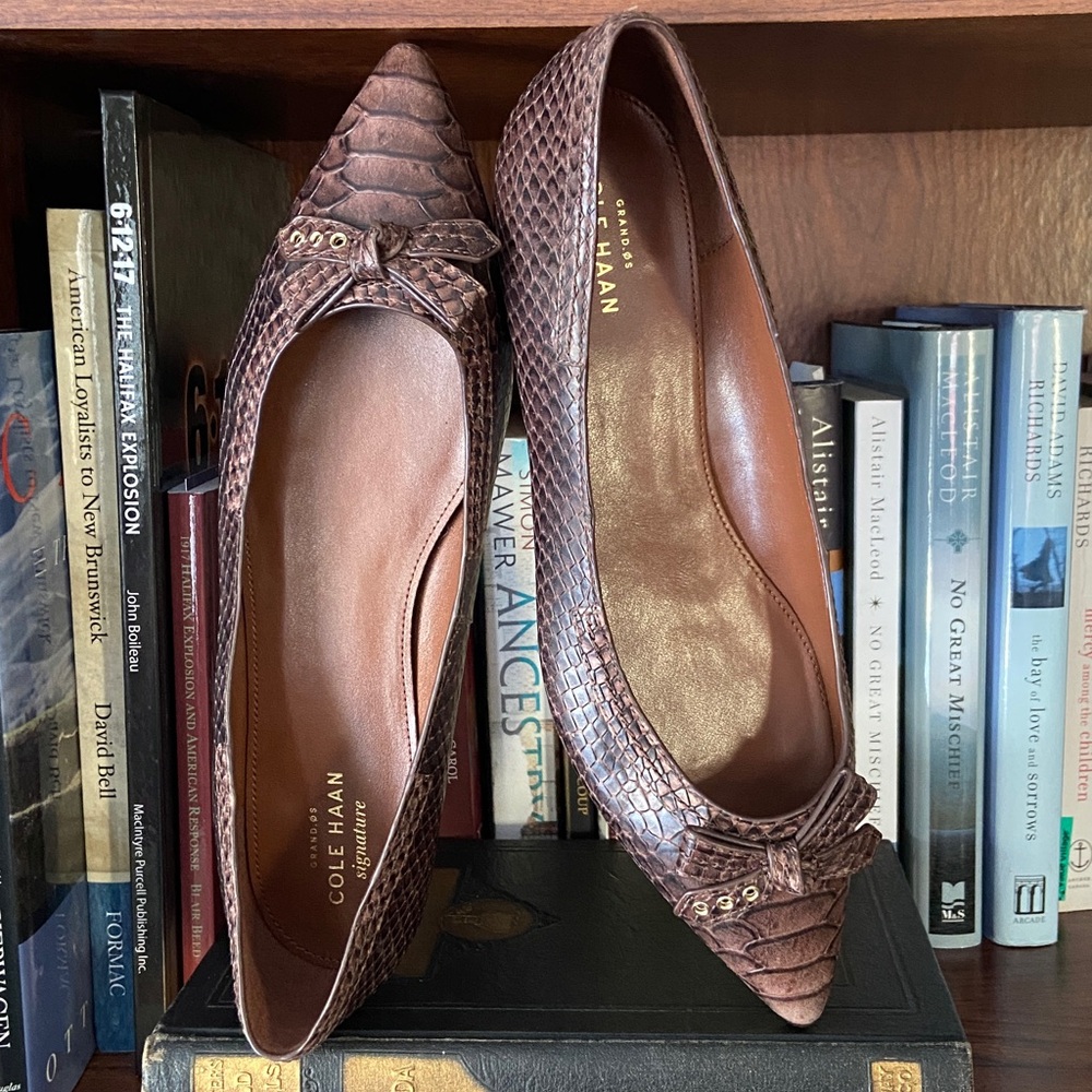 Cole Haan Signature Grand.ØS Alice Bow Skimmer Pointed Toe Flat Women's Size 8